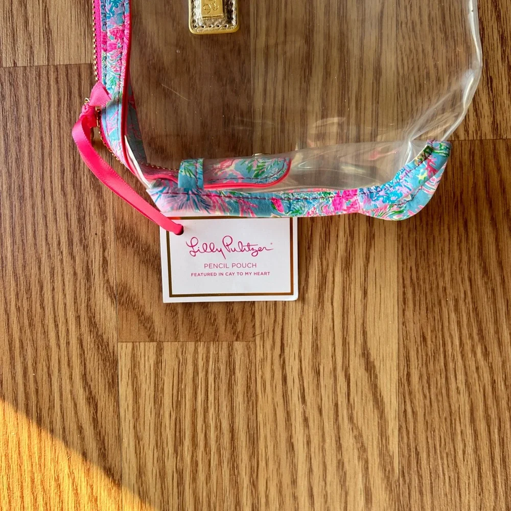 Lilly Pulitzer Clear Pencil Pouch BNWT
